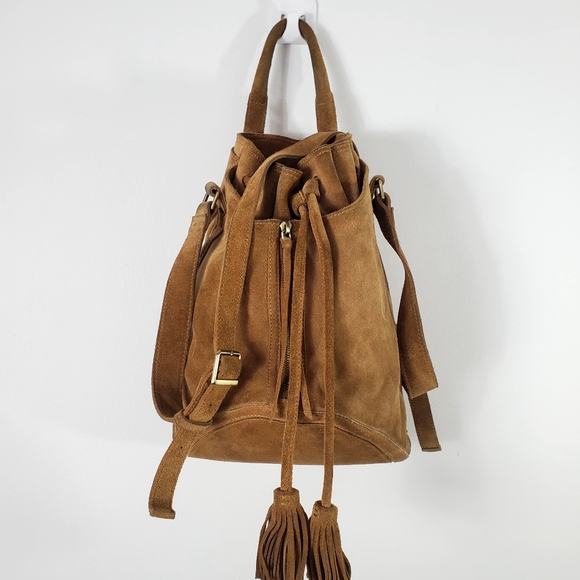 Wilfred Handbags - Vintage Wilfred Free (Aritzia) Brown Genuine Suede Leather Crossbody bag